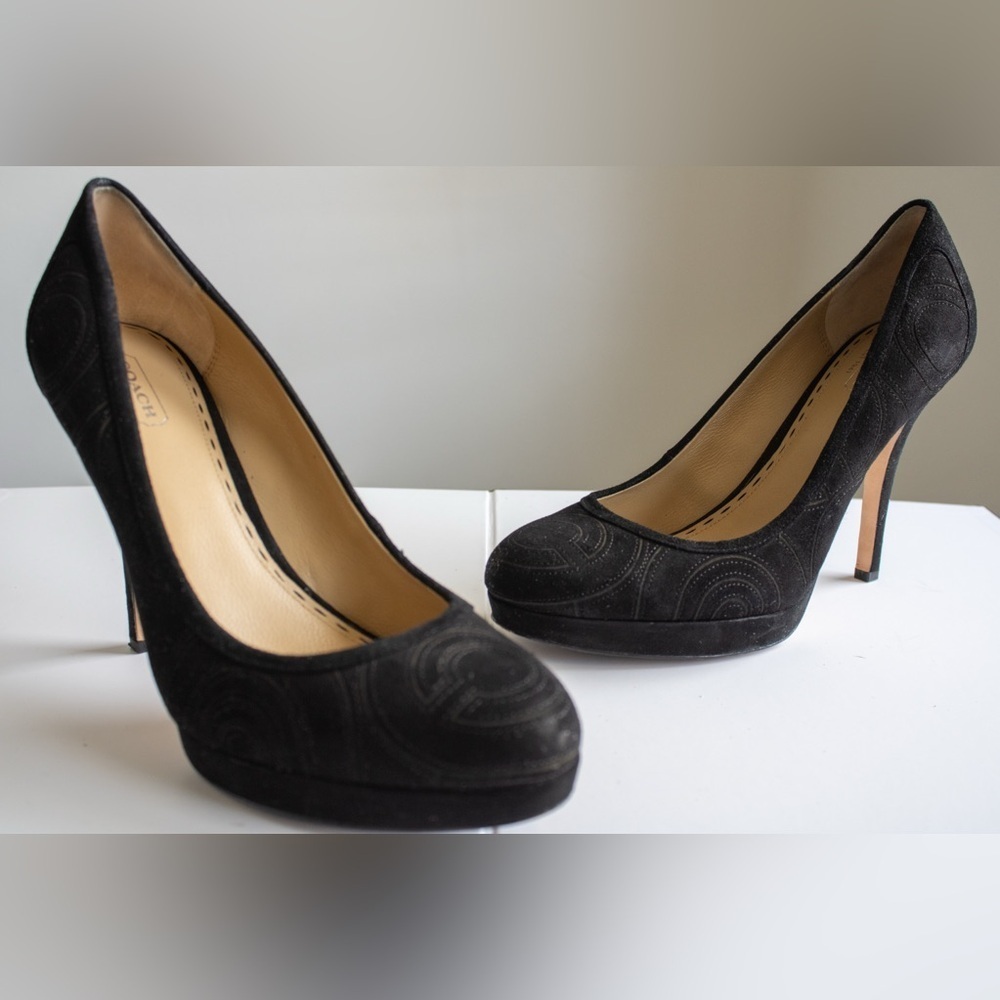 COACH Brigett Pumps Signature C Stylish Black High Heel Women’s Pumps Size 9.5 - Picture 8 of 11